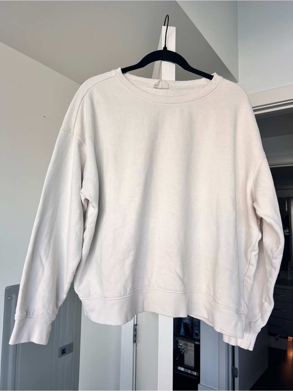 PACT Women's Organic Cotton Crewneck Sweatshirt Cream Size XXL